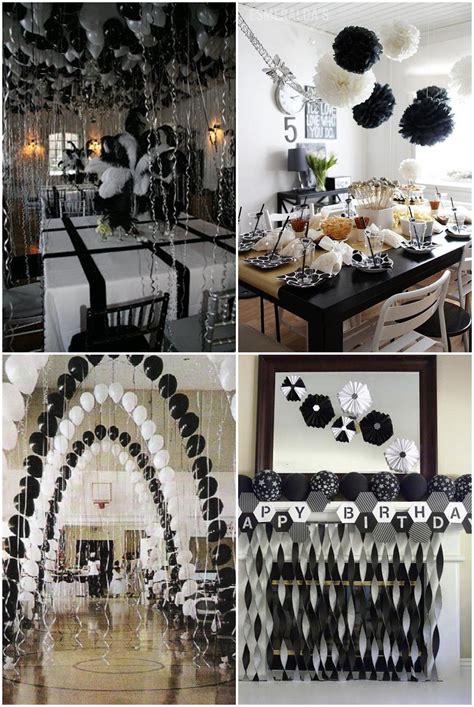 black and white theme party decorations|black and white party centerpieces.